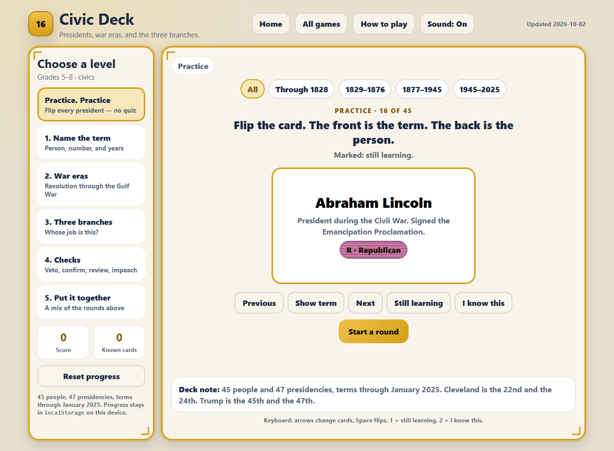Civic Deck in play